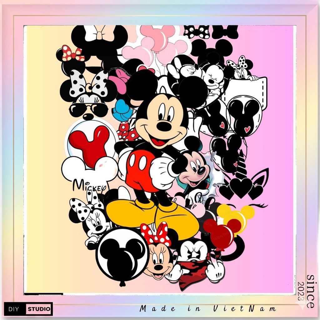 100 Miếng Dán Chuột Mickey Disney Vui Nhộn Cho Mũ Bảo Hiểm / Ô Tô / Động Cơ / Laptop / Điện Thoại / Đàn Guitar