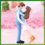 SWEET 1 Cặp Hoạt Hình Lãng Mạn Ngọt Ngào Cặp Đôi Tượng Nhỏ Vườn Micro Phong Cảnh Mặt Dây Chuyền Tự Làm Nhựa Thủ Công Sân Vườn Cảnh Trang Trí n