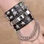 Vòng Tay Punk Gothic Đầu Lâu Da PU và Kim Loại cho Nam Nữ