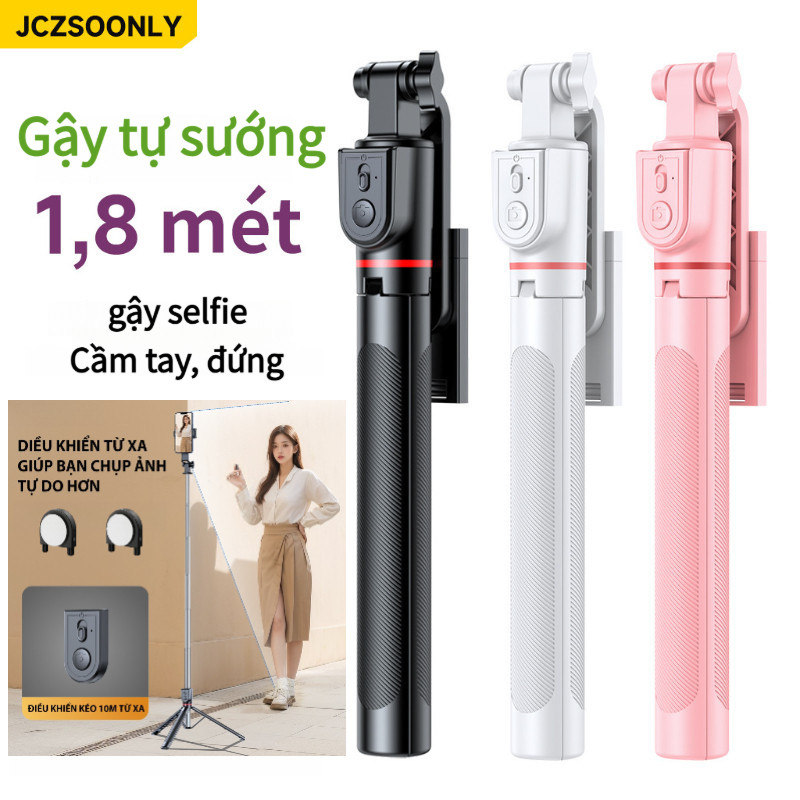 Gậy Tự Sướng 1,8m Ổn Định Chống Rung Với Tay Cầm - Giá Đỡ Điện Thoại Đứng Chụp Hình Gậy chụp ảnh