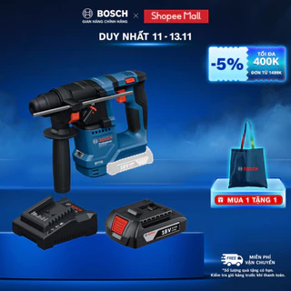 Máy Khoan Búa Pin Bosch GBH 18V-18 (SOLO) + Pin GBA 2.0Ah / Bộ Sạc GAL 18V-20 (MỚI)