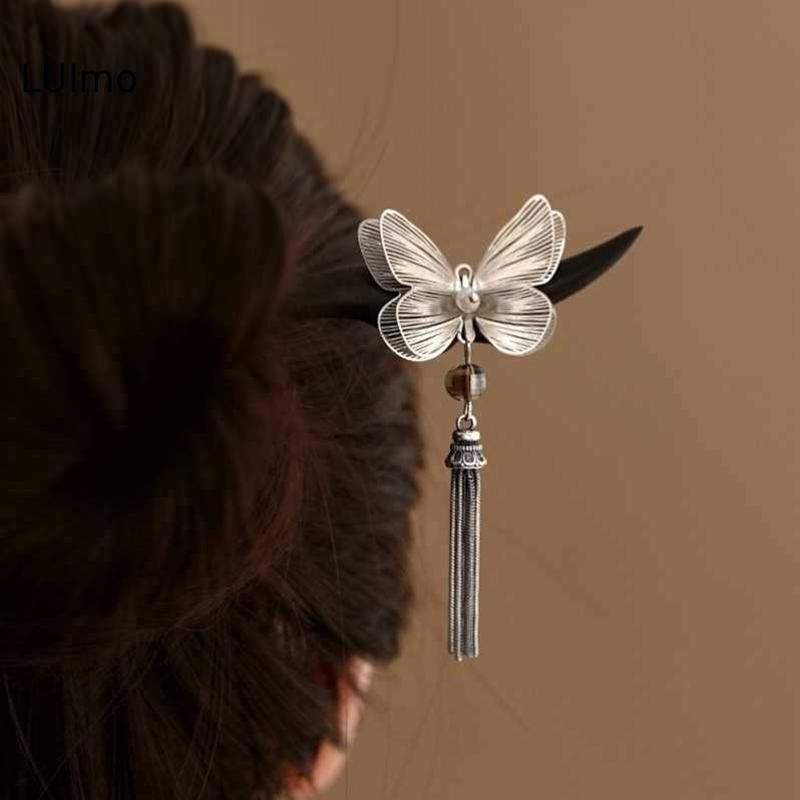LUImo Vintage sel Kẹp Tóc Cho Nữ Cô Gái Trang Sức Mới Quà Tặng Mũ Đội Đầu Trung Quốc Hanfu Tóc Dính Phụ Kiện SBS