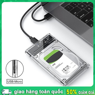 Box ổ cứng 2.5 inch trong suốt - Cổng USB 3.0, hỗ trợ SSD SATA 2TB, bảo hành 12 tháng