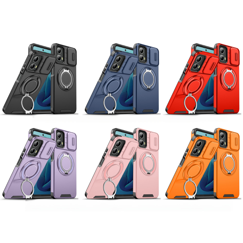 Ốp Điện Thoại Từ Tính Xoay Có Ống Kính Cửa Sổ Đẩy Cho Moto G Stylus 5G 2024 2023 Play Power 5G 2025 2024 2023 Chống Rơi Chống Bụi