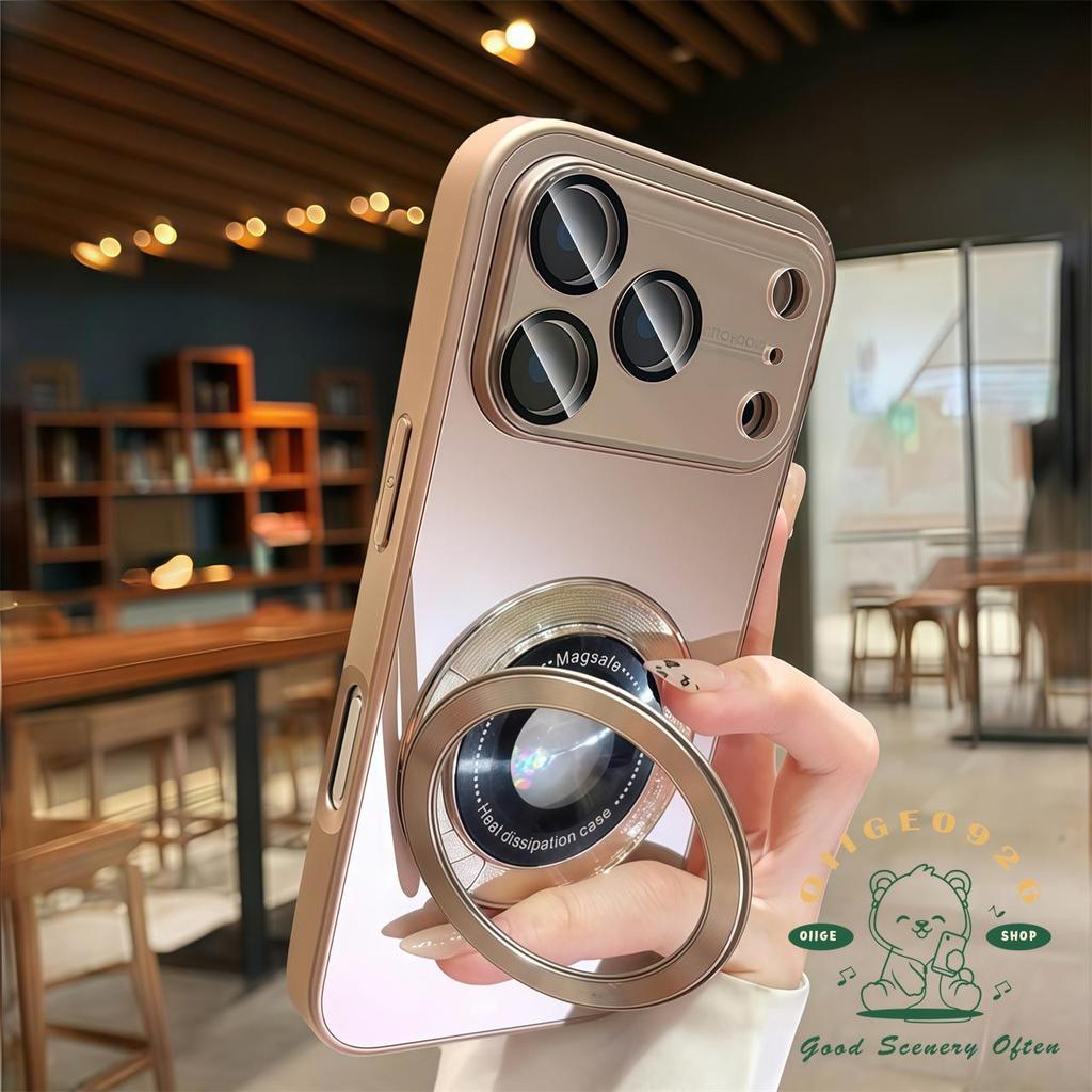 【 Ốp lưng iPhone17 】 Vỏ điện thoại từ tính khung xoay mờ AG lỏng iphone17 Pro Max 16 15 14 13 12 cho vỏ iPhone Vỏ mềm silicon TPU chống sốc