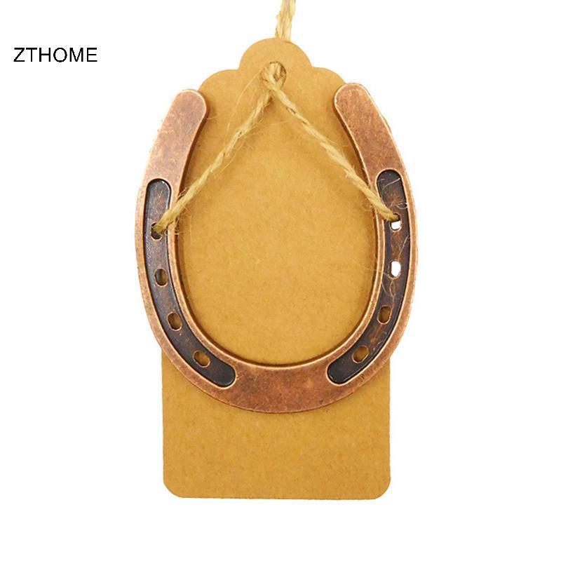 ZTHOME Kim Loại Móng Ngựa Quà Tặng Đám Cưới Quà Lưu Niệm Bàn Trung Tâm Giấy Kraft Thẻ HOT
