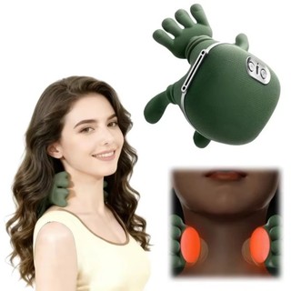 Máy mát xa cổ điện FASHIONEXPRESS, Máy mát xa cổ nén làm nóng bằng tay Bionic, USB không dây có thể sạc lại 4D Gối mát xa vai