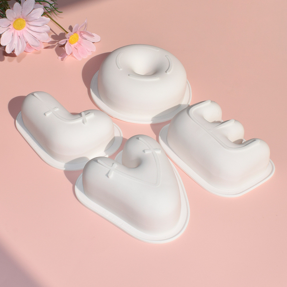 Ngày Lễ Tình Nhân Tình Yêu Nhẫn Kim Cương Mousse Khuôn Bánh Sô Cô La Khuôn Silicon DIY Trang Trí Trái Tim Dụng Cụ Nướng Bánh