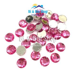 72 Viên Đá Kết Nhựa Tròn 15mm Đính Kết Trang Phục, Làm Phụ Kiện Thời Trang