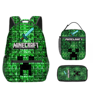 Roblox Học Sinh Tiểu Học Schoolbag Mine Trẻ Em Ba Lô Ba Lô Túi Cơm Trưa Bút