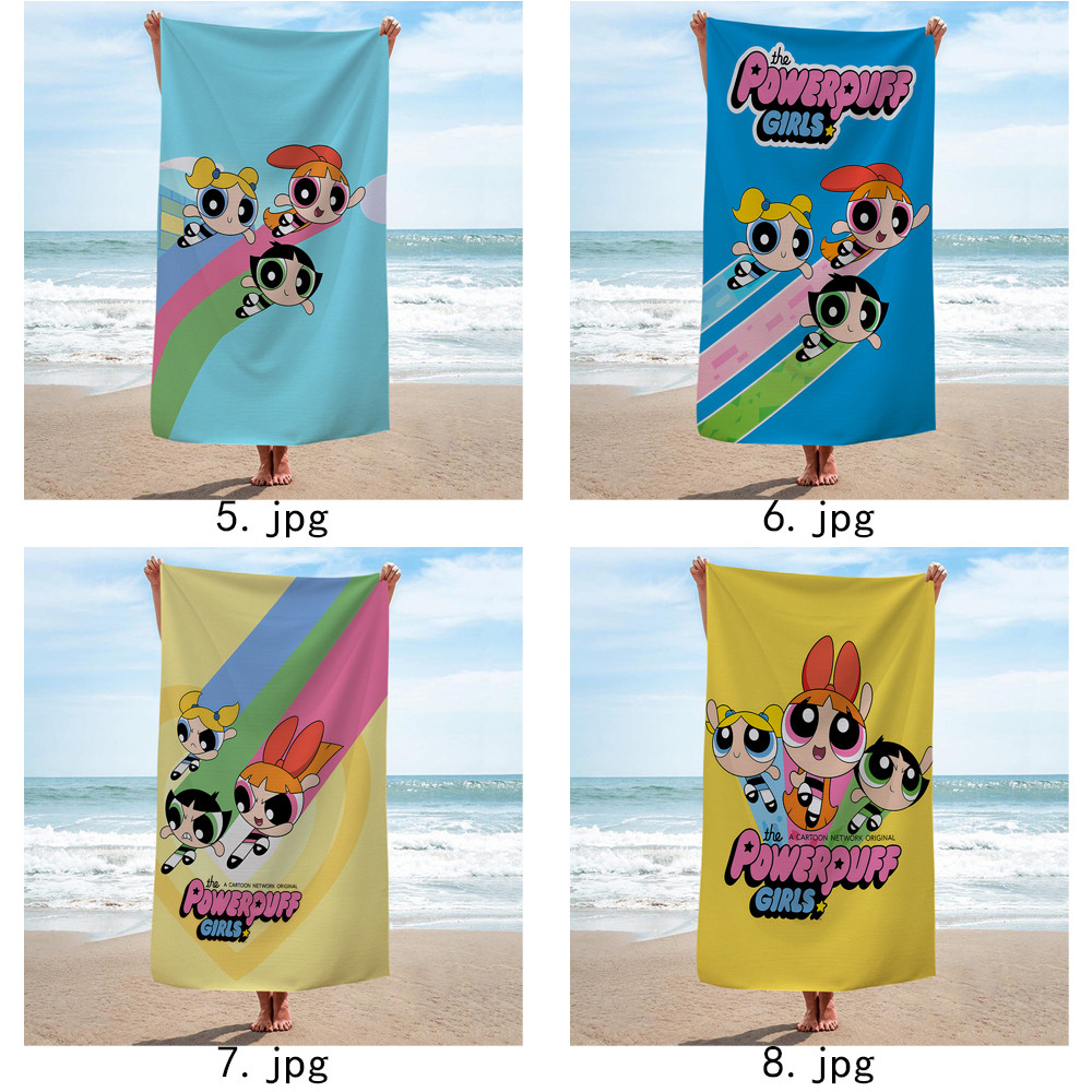 Khăn tắm mùa Powerpuff Girls, Khăn tắm bể bơi đi biển, Quà tặng kỷ niệm sinh nhật, Khăn bánh quế