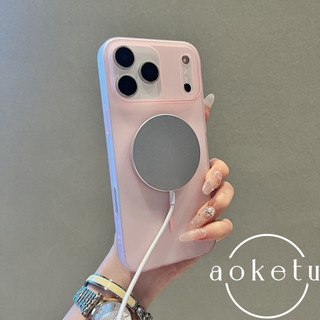 Siêu mỏng mờ hình tròn mịn hút từ tính thích hợp cho iPhone 17 Promax chống vân tay bán trong suốt 16pro tối giản 15 không màu vàng 14 / 13 / 12 bao gồm tất cả bìa cứng
