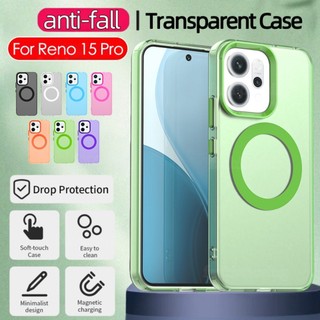 Dành Cho Reno15F Nối Màu Vỏ Cho Oppo Reno 15 Pro F Reno15 Pro Reno15ProMax Reno15 F TPU Ốp lưng Acrylic Từ Tính Với Áo Giáp Sạc Không Dây Ốp Lưng Chống Sốc