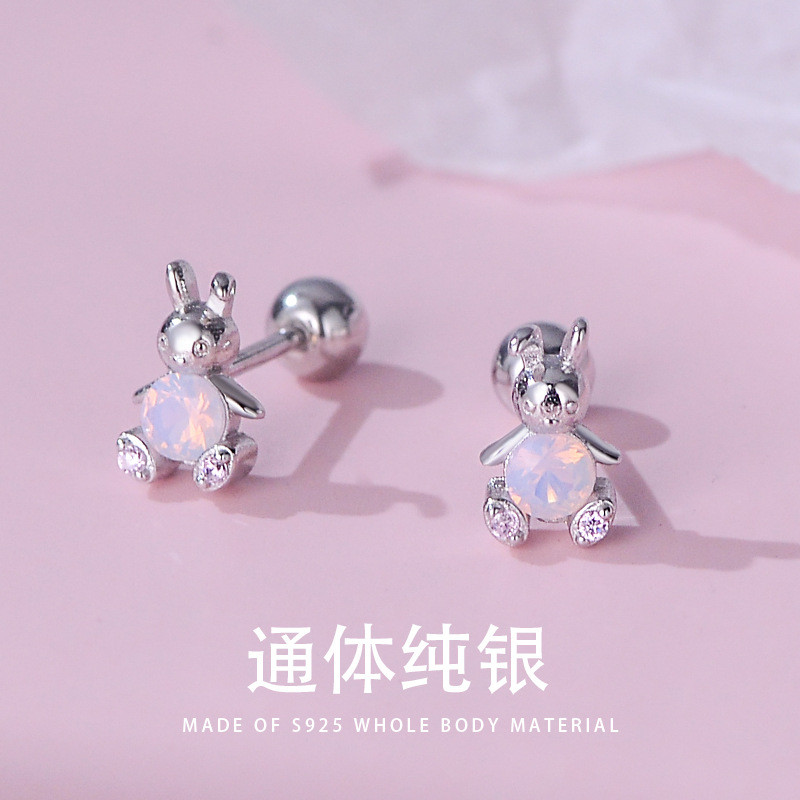 Bông tai thỏ ngọt ngào đa năng bạc S925