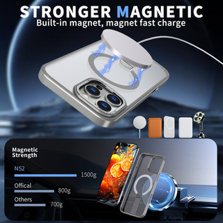 Ốp điện thoại giá đỡ kim loại từ tính mạnh mẽ cho iPhone 17 16 15 14 13 12 11 Pro Max Plus Vỏ cứng không khí