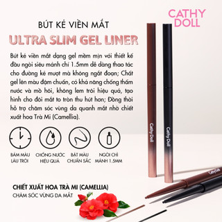 Bút Kẻ Viền Mắt Dạng Chì Siêu Mảnh Cathy Doll, Lâu Trôi Ultra Slim Gel Liner 0.07 g