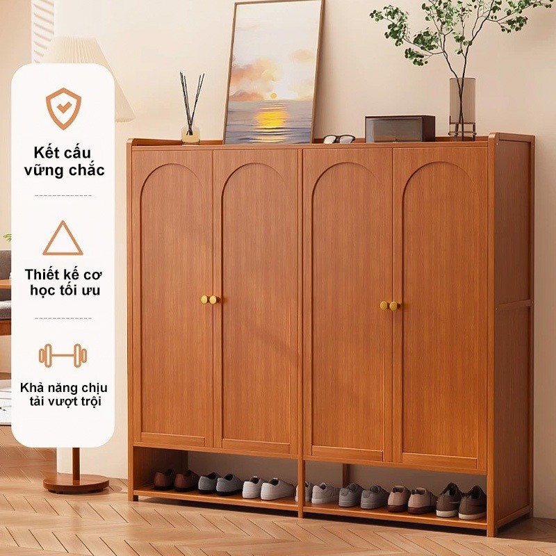 Tủ giày hình vòm phong cách Bắc Âu, làm từ gỗ cao cấp - Điểm nhấn hoàn hảo cho nội thất phòng khách