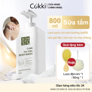 Cokki Sữa Tắm Tràm Trà Dưỡng Ẩm 800ml - Cho Da Nhạy Cảm, Cân Bằng Độ Ẩm & Làm Sạch Sâu Dịu Nhẹ