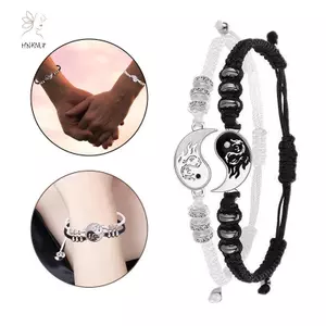 Vòng Tay Bện Rồng Thái Cực Âm Dương, Điều Chỉnh Size, Bộ Đôi Phù Hợp Làm Quà Tặng