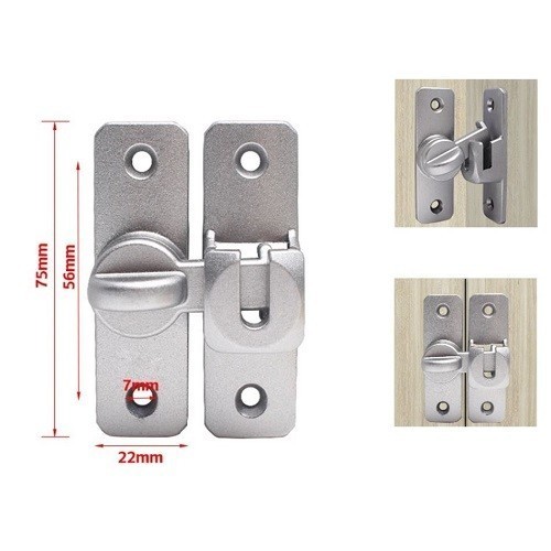 【COD】Chốt cài cửa không cần khoan cao cấp xoay linh hoạt 90-180 độ, chất liệu hợp kim nhôm chống gỉ, dễ lắp đặt tại nhà.