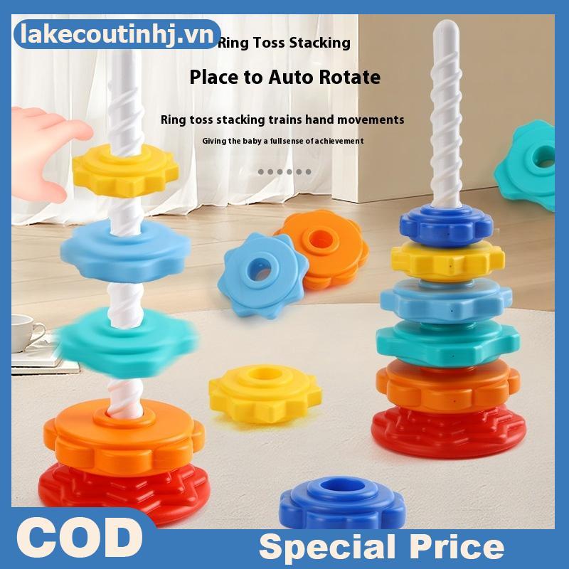 Lu 1 Bộ Montessori Xoay Cầu Vồng Tháp Bé Staing Đồ Chơi Trẻ Em Phát Triển Kỹ Năng Vận Động Trò Chơi Quay Staing Đồ Chơi Giáo Dục Quà Tặng tinhj