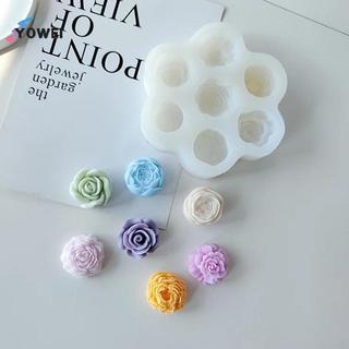 YOWEI Khuôn Silicon Hoa 7 Trong 1 3D Hoa Hồng Mẫu Đơn Bánh Sô Cô La Khuôn Nướng Bánh Handmade Nến Xà Phòng Thạch Cao Nhựa Thủ Công Dụng Cụ Làm Thủ Công VN