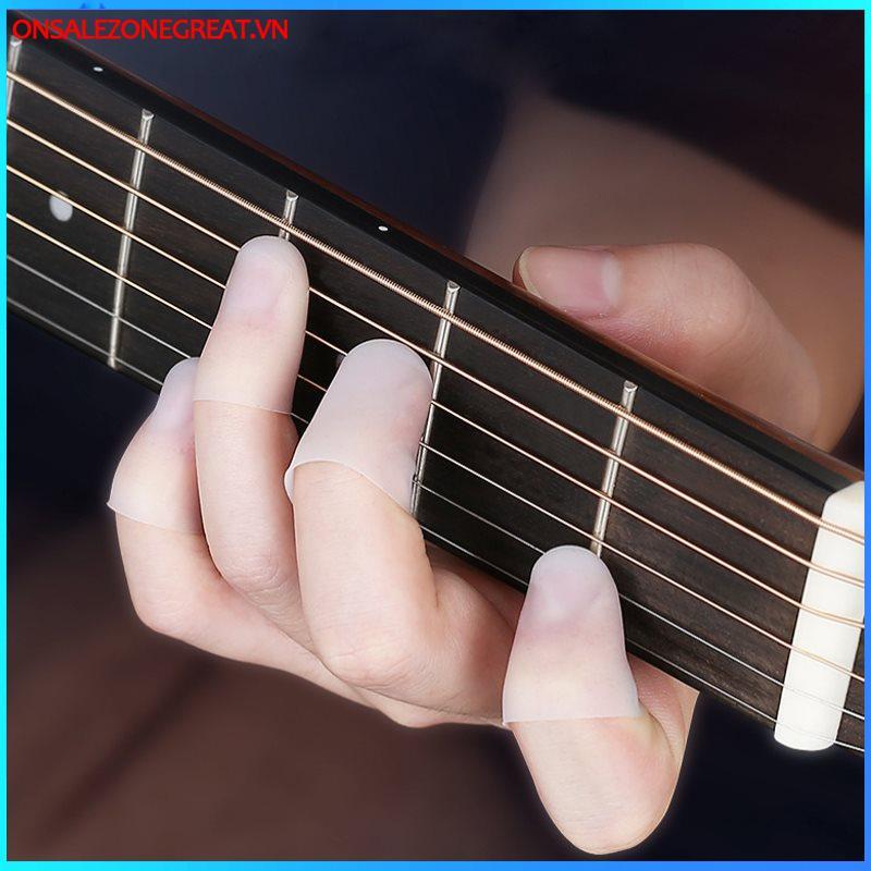 Ons 4 Miếng Dán Bảo Vệ Đầu Ngón Tay Silicon Bảo Vệ Ngón Tay Cho Đàn Guitar Phụ Kiện Tại