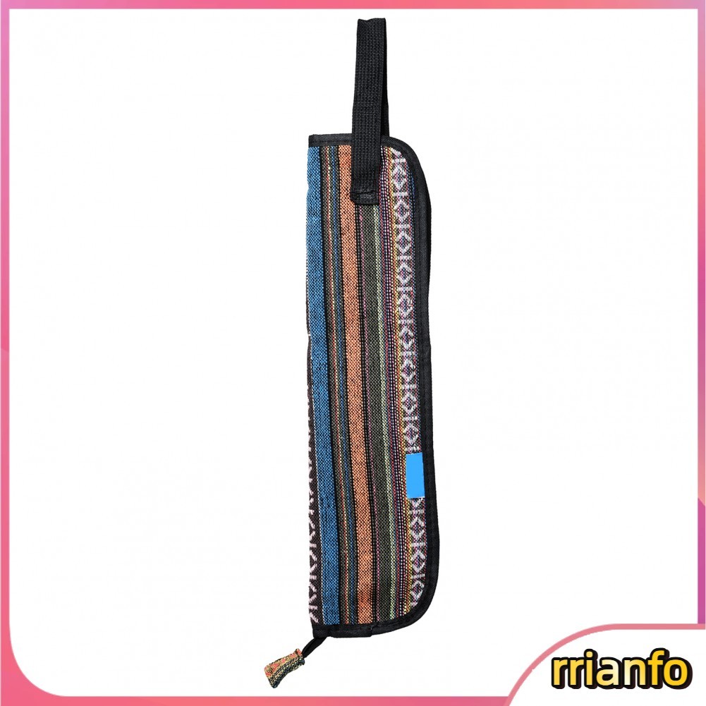 Rrianfo Rrianfo Drumstick túi phong cách dân tộc cho trống và vồ vồ chứa 4 cặp dùi trống lưu trữ que trống hoặc