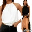 Áo Crop top không tay cổ dây màu trơn cho nữ