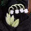Trâm cài tóc hình tulip thiết kế sang trọng, phù hợp cho lễ cưới và trang phục tốt nghiệp