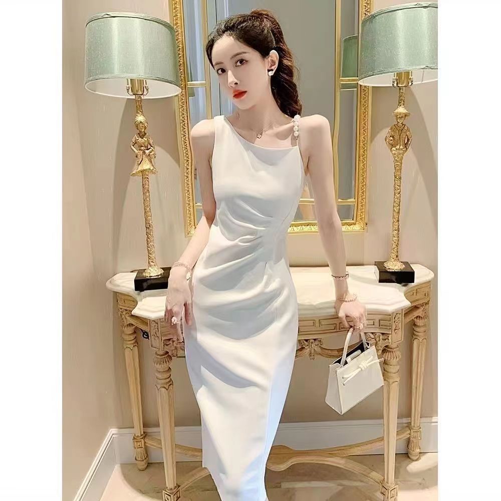 Đầm nữ thời trang, đầm gợi cảm mùa hè mới, phong cách Pháp, đầm dài tôn dáng và thon gọn.