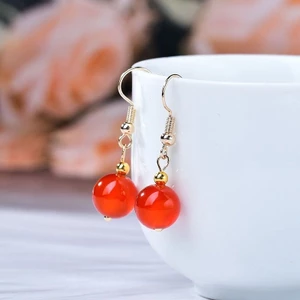 Bông tai mã não đỏ cổ điển, sang trọng và thời trang