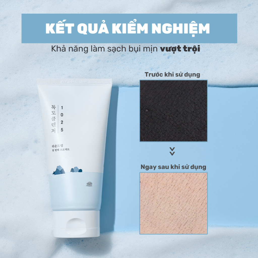 Sữa Rửa Mặt Round Lab 1025 Dokdo Cleanser 150ml tạo bọt mềm mịn dễ chịu