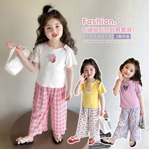 Phong Cách Phương Tây Bé Gái Tay Ngắn Phù Hợp Với Áo Thun Mùa Hè Hai Mảnh Phù Hợp Với Top 90-140 Size ZEZW