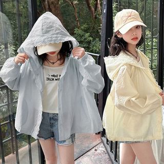 Áo khoác bé gái - mỏng nhẹ thoáng khí có mũ phong cách Hàn Quốc dễ thương mặc hè đi chơi