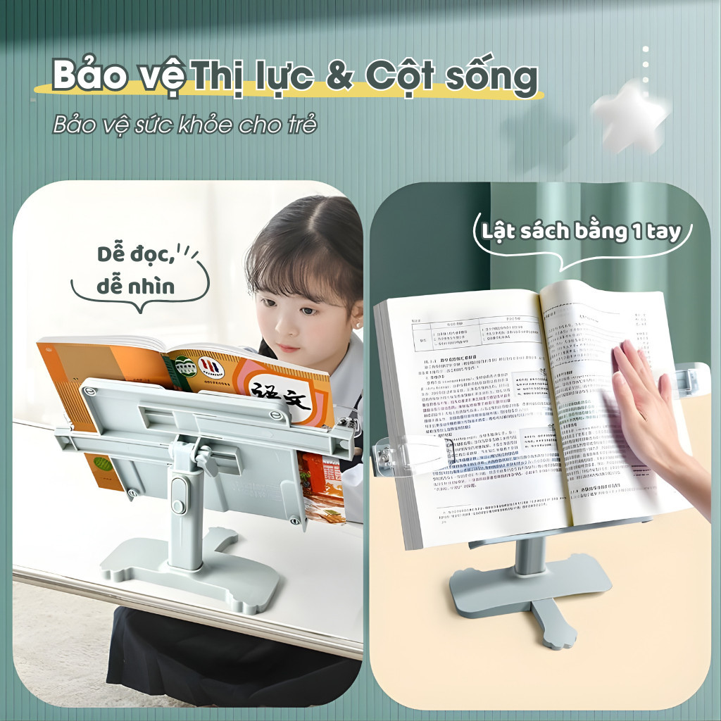 Giá đỡ đọc sách đa năng điều chỉnh góc cao cấp,kệ giữ sách học tập,đọc sách viết bài tiện lợi