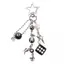 Móc khóa DELMER Rockstar, Lucky Black 8 Handmade Spider Web Móc khóa, Điện thoại Charm Đính cườm hình ngôi sao đen trắng Y2k Mặt dây chuyền