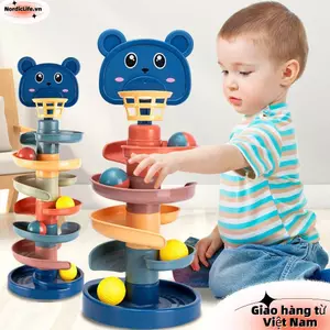NORDICLIFE Cán Ball Tower Đồ Chơi Cảm Giác Trẻ Em Phát Triển Cho Bé Cho Bé Trò Chơi Giáo Dục Sớm