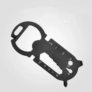 Tiện ích ngoài trời FANGHUI, Thẻ dụng cụ EDC đa chức năng màu đen, Cờ lê bằng thép không gỉ màu bạc di động EDC