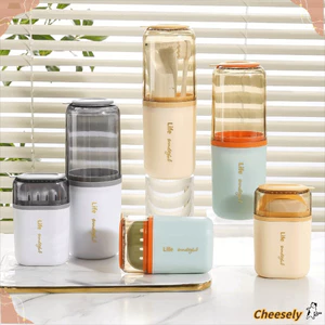 Hộp xà phòng CHEESELY, có cốc nước súc miệng Hộp đựng bàn chải đánh răng nhẹ, Hộp lưu trữ bàn chải đánh răng di động sáng tạo Du lịch