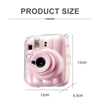 Máy ảnh tức thì ASDFGER, 3 trong 1 có vỏ lưu trữ ảnh nhãn dán hoạt hình, Dây đeo có thể điều chỉnh di động Vỏ bảo vệ chống sốc pha lê cho Fujifilm Instax Mini 13 Chụp ảnh