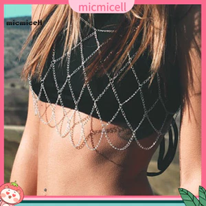 MIC Body Chain Hình Học Gợi Cảm lưới cho bikini áo ngực, phụ kiện thời trang đi biển