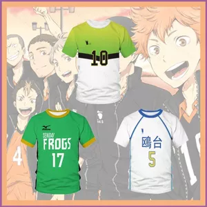 SY3 Haikyuu!! Trang Phục Hóa Trang Kamomedai Trung Học Áo Thun Hoshiumi Tay Ngắn Thể Thao Đồng Phục Itachiyama Tee Sendai