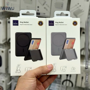 Ví Da Đựng Thẻ MagSafe WIWU Mag Wallet MW-001 - Hít Từ Tính Cực Mạnh, Tích Hợp Giá Đỡ Điện Thoại Cầm Tay
