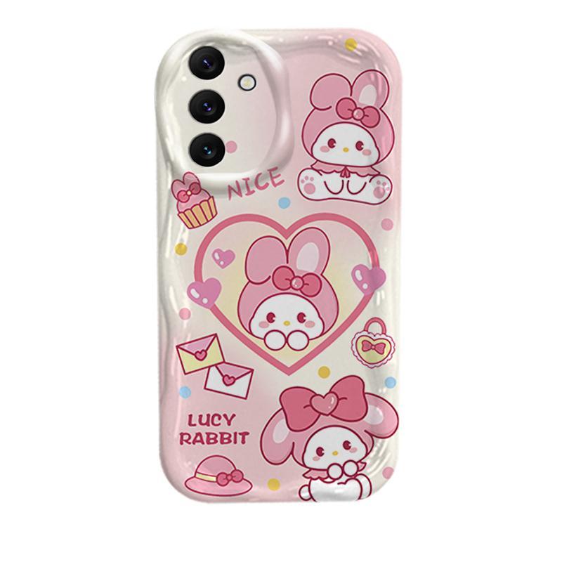 Ốp Cho Samsung A04S A05S A13 5G A14 A15 A16 A17 A25 A35 A55 A56 Phụ Kiện Silicon Hoạt Hình Kem 3D TPU Mềm Sanrio Kuromi Cặp Đôi My Melody Vỏ Điện Thoại Chống Sốc