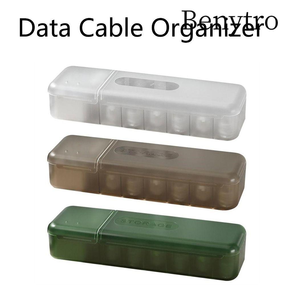 Hộp đựng cáp dữ liệu BENYTRO, có nắp Hộp lưu trữ sạc lưu trữ riêng biệt, Hộp sưu tập máng xối phân loại chống bụi có thể tháo rời cho văn phòng tại nhà