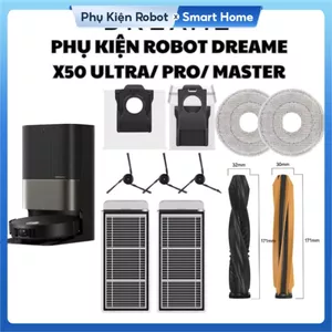Phụ kiện robot hút bụi Dreame X50 Ultra-Pro-Master, Chổi chính, Cạnh, Khăn lau, lọc Hepa, Túi rác