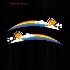 Sunshine Rainbow Xe Điện Dán Độc Đáo Sáng Tạo Cơ Thể Trầy Xước Khối Chống Thấm Nước Trang Trí Xe Máy Dán 26.3.26