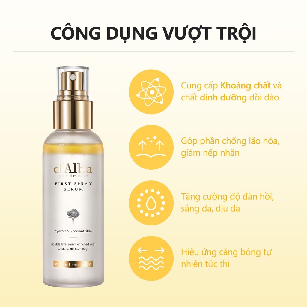 [d'Alba Official] Serum dạng xịt khoáng căng bóng da  First Spray Serum 100ml - Mist Serum