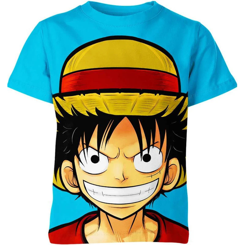 Áo Thun Nam và Trẻ Em In Hình 3D Anime One Piece, Thời Trang Đường Phố